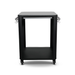 Black kitchen cart with glass top on a white background