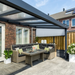 Deponti Giallo Aluminium Veranda with sofa underneath