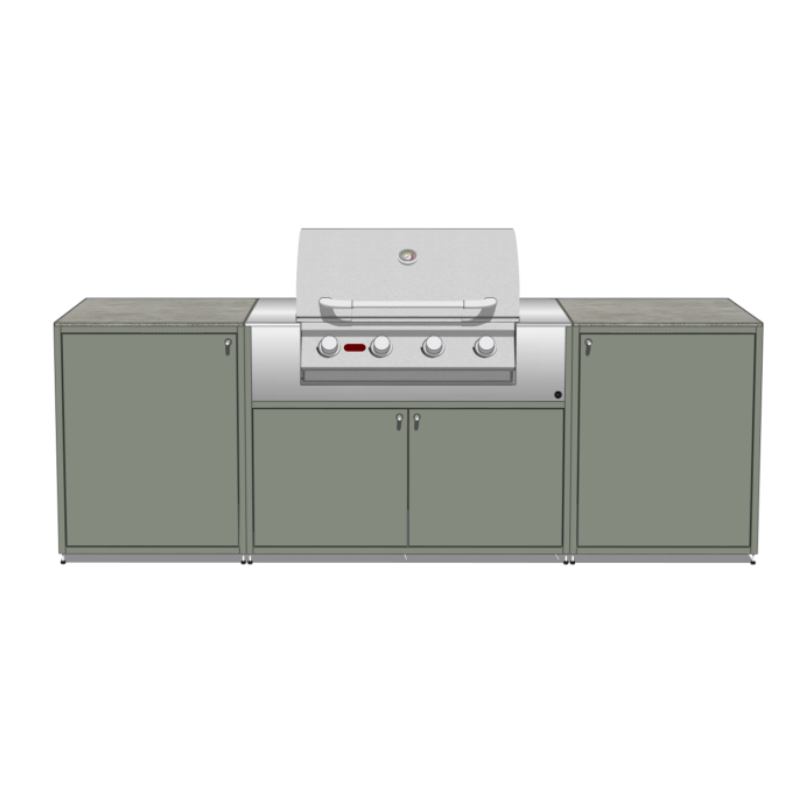 EO Chroma Modular Outdoor Kitchen with Built in Bull BBQ