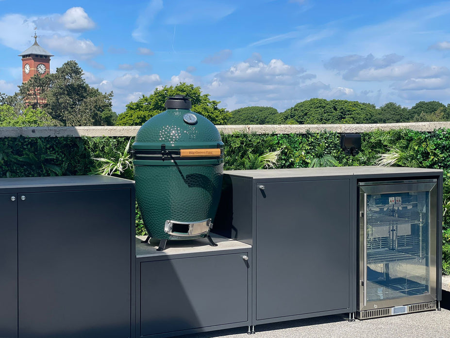 EO Chroma Outdoor Kitchen Black Edition S15 Outdoor Kitchen with Large Big Green Egg