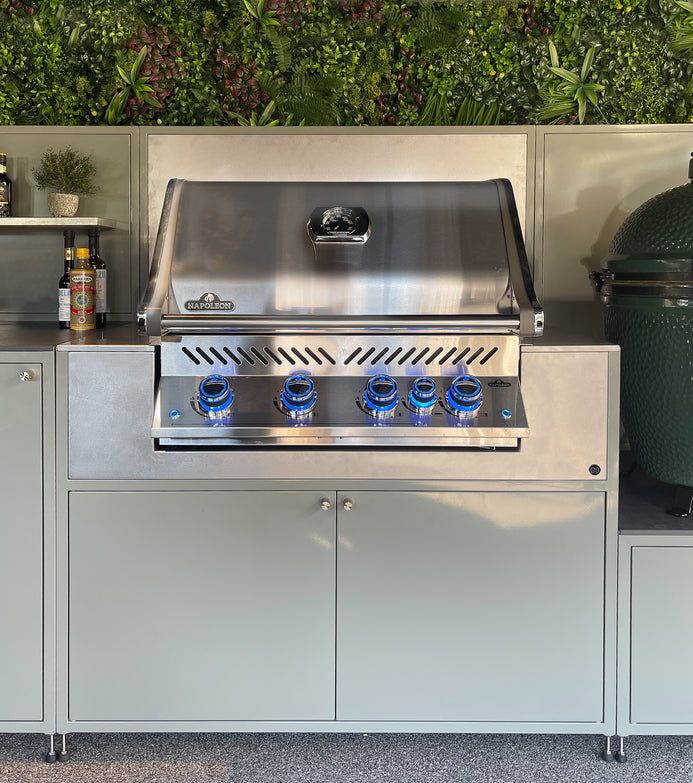 EO Chroma Modular Outdoor Kitchen with Sink, Fridge & Built in BBQ l 304 Grade Stainless Steel l Silk Edition