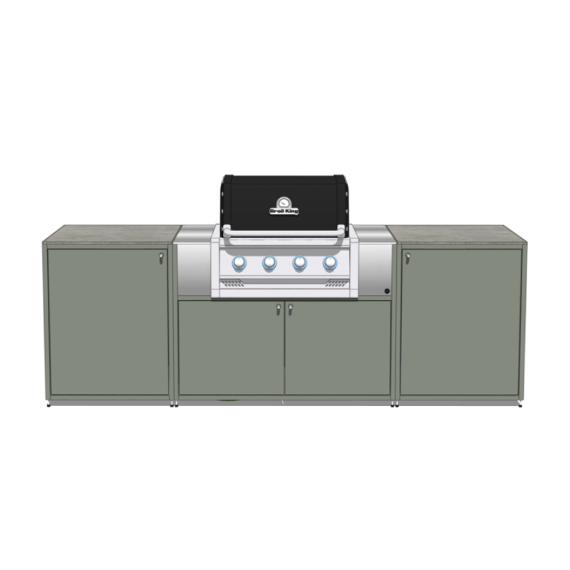 EO Chroma Modular Stainless Steel Outdoor Kitchen with Built In Broil King BBQ