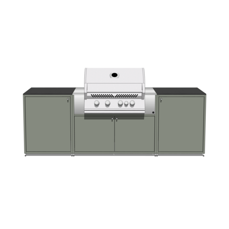 EO Chroma Modular Outdoor Kitchen with Napoleon Built In BBQ I Concrete Grey