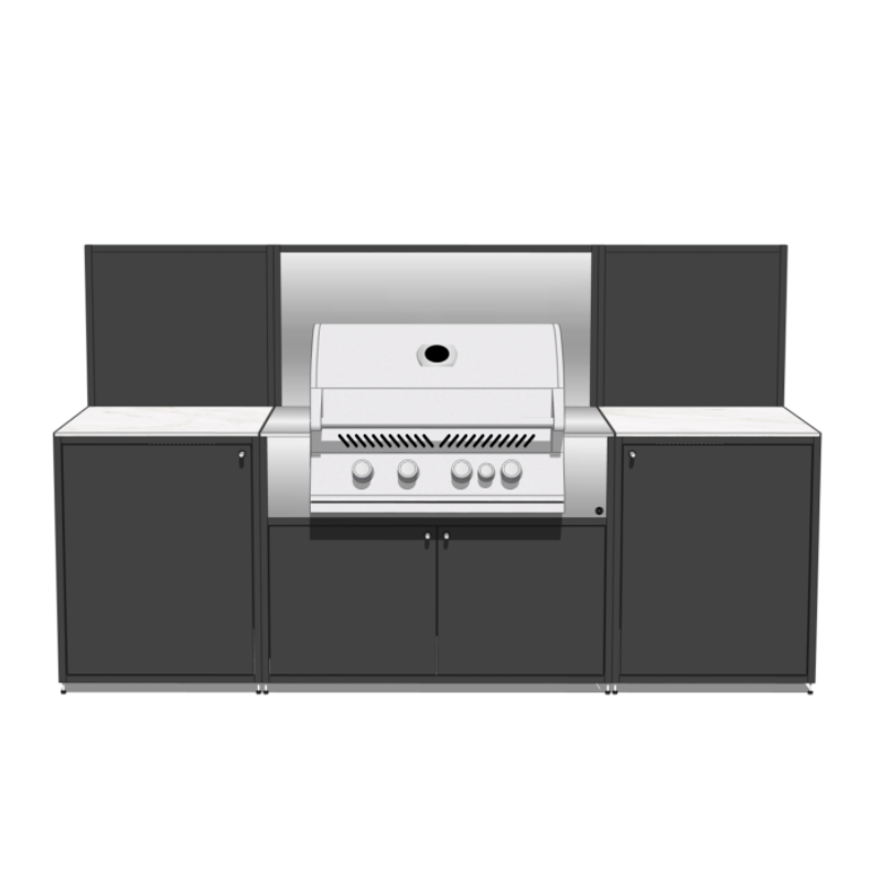 EO Chroma Modular Outdoor Kitchen with Napoleon Built In BBQ I Concrete Grey
