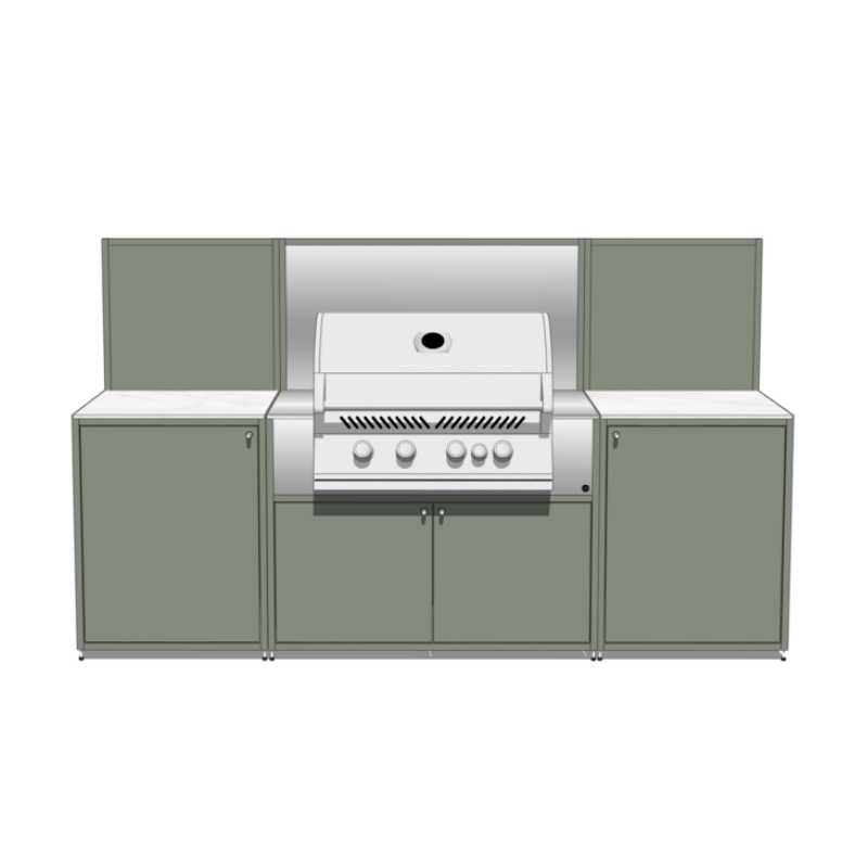 EO Chroma Modular Outdoor Kitchen with Napoleon Built In BBQ I Concrete Grey