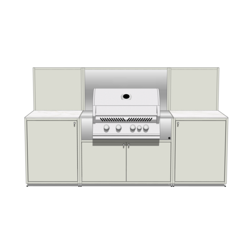 EO Chroma Modular Outdoor Kitchen with Napoleon Built In BBQ I Concrete Grey