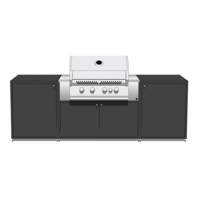 EO Chroma Modular Outdoor Kitchen with Napoleon Built In BBQ I Concrete Grey