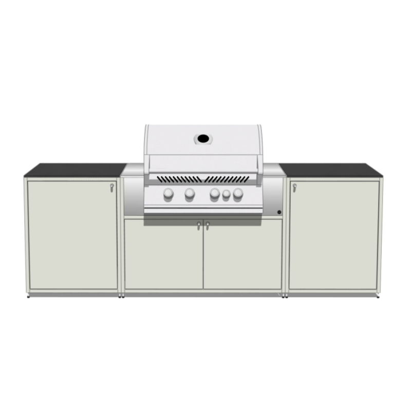 EO Chroma Modular Outdoor Kitchen with Napoleon Built In BBQ I Concrete Grey