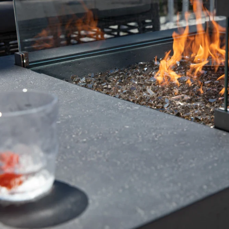 Elementi Fire Cannes Fire Table in Dark Grey.