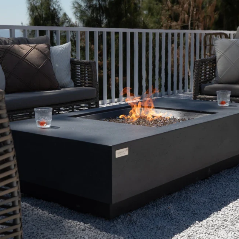 Elementi Fire Cannes Fire Table in Dark Grey.