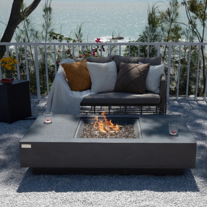 Elementi Fire Cannes Fire Table in Dark Grey.