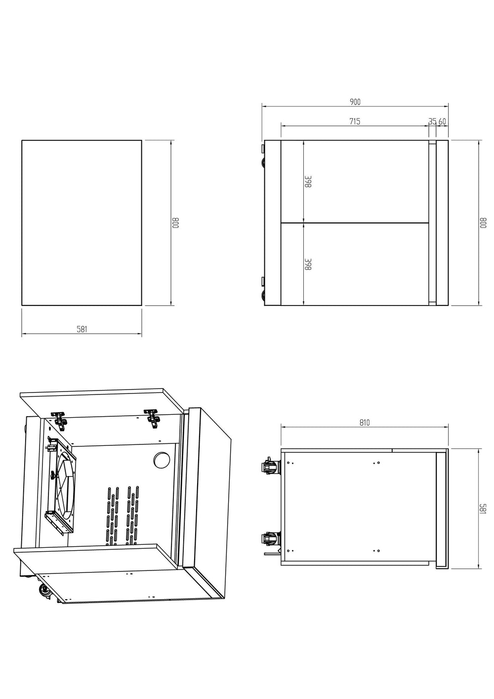 Whistler Fairford Premium Outdoor Kitchen Cabinet – 80cm Gas Bottle & Bin Storage
