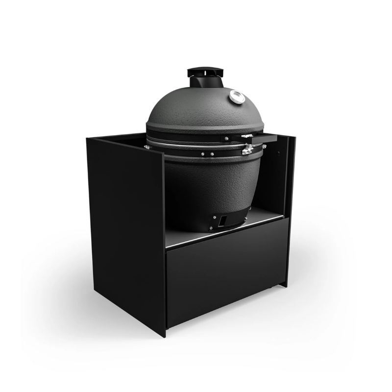 Fontana Ignes Nero 24" Kamado Charcoal Grill with Smart or Premium Outdoor Kitchen Cabinet
