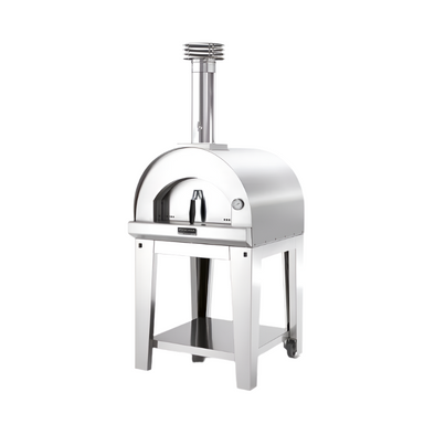 Fontana Margherita Wood Fired Pizza Oven In Stainless Steel Including Trolley