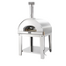 Close up of Fontana Marinara Wood Pizza Oven in Stainless Steel Including Trolley