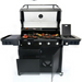 Food cooking on Halmo 5 Burner Premium Gas Barbecue Including Side Burner