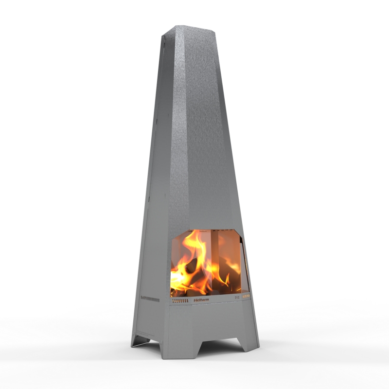 Front of Midtherm Flue Lined Stainless Steel Chiminea