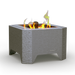 Front view and lifestyle shot of Midtherm Stainless Steel Fire Pit