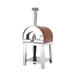 Front view of Fontana Margherita Wood Fired Pizza Oven in Rosso Including Trolley