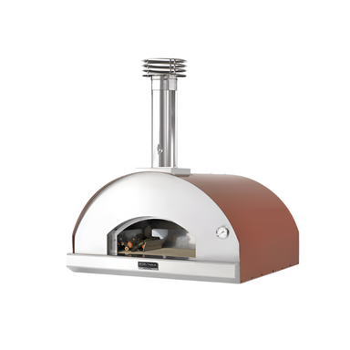 Front view of Fontana Marinara Rosso Build In Wood Pizza Oven on white background