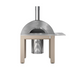 Front view of Fontana Riviera Wood Pizza Oven in Stainless Steel Including Trolley