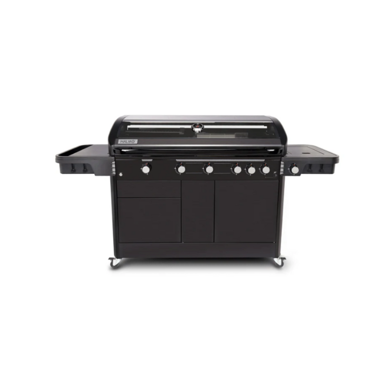 Front view of Halmo 4 Burner Premium Gas Barbecue Including Side Burner