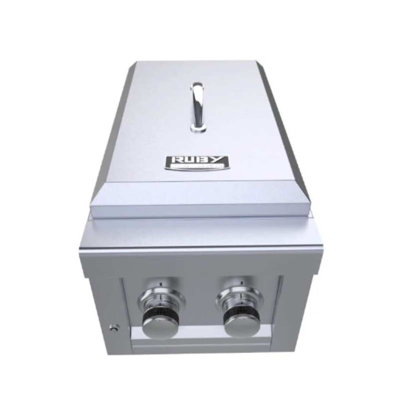 Front view of Sunstone Ruby Series Double Slide-in Burner