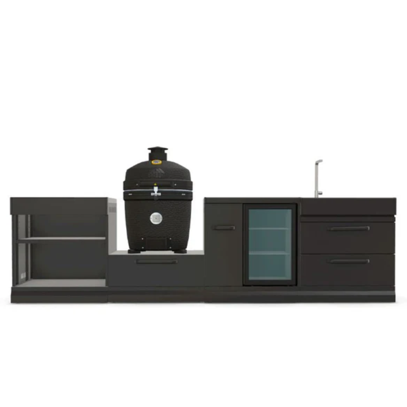 GRLLR Modular Outdoor Kitchen - Kamado Station, Fridge, Sink & Expansion Unit