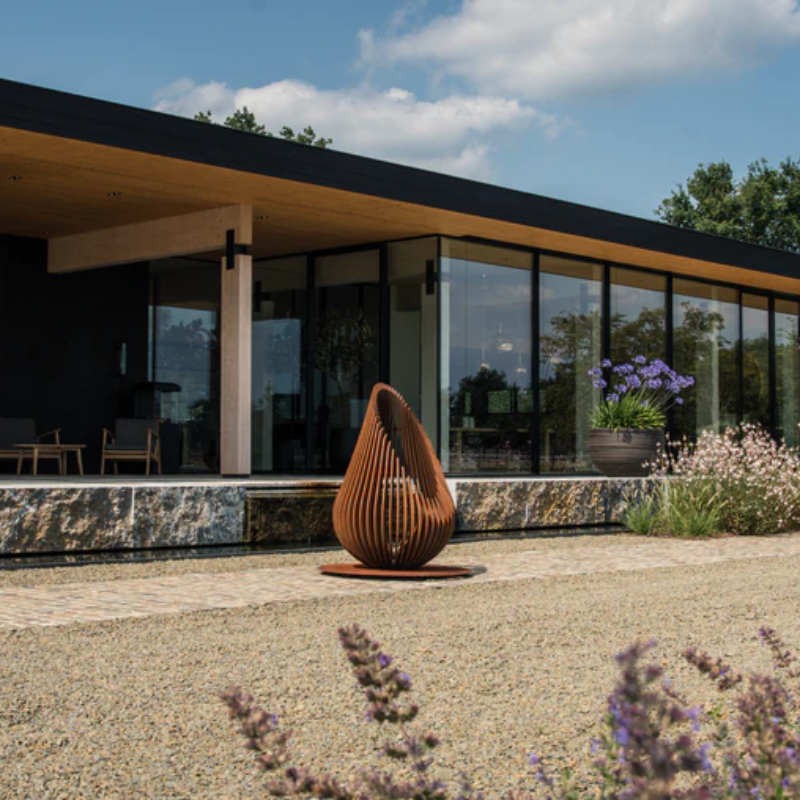 Glowbus Dewdrop in Corten Steel - Medium Size