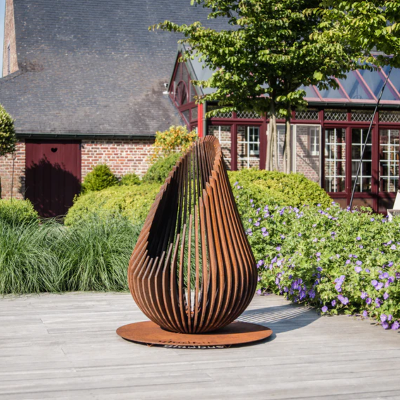 Glowbus Dewdrop in Corten Steel - Medium Size