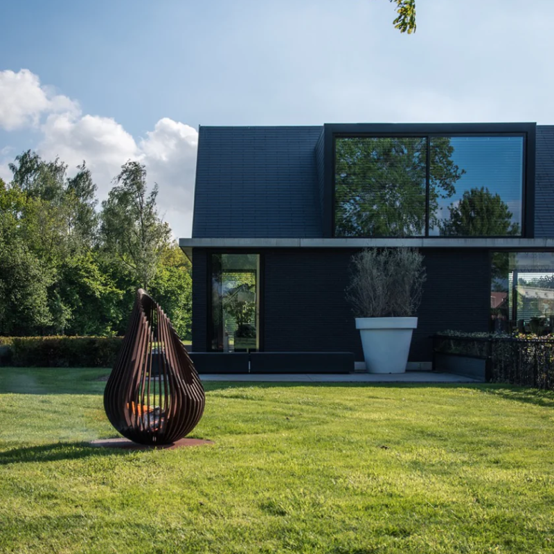 Glowbus Dewdrop in Corten Steel - Medium Size