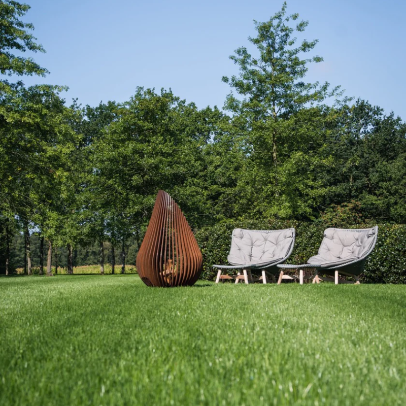 Glowbus Dewdrop in Corten Steel - Medium Size