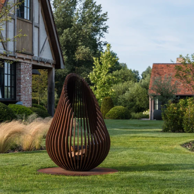 Glowbus Dewdrop in Corten Steel - Medium Size