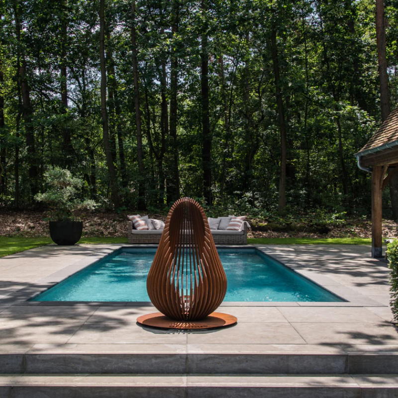 Glowbus Dewdrop in Corten Steel - Medium Size