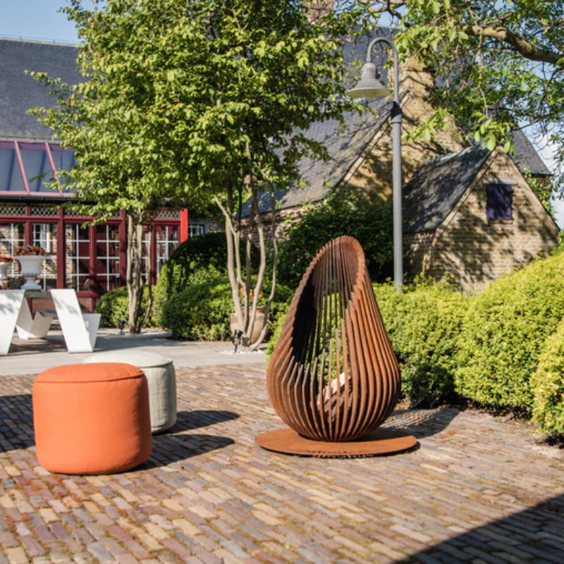 Glowbus Dewdrop in Corten Steel - Medium Size