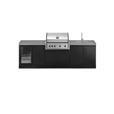 GrandPro 274 Pro Elite Outdoor Kitchen with Fridge + Sink Waterfall Edition