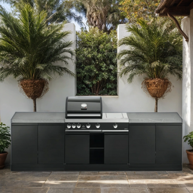 Grandpro outdoor kitchen with fridge and G4 burner 