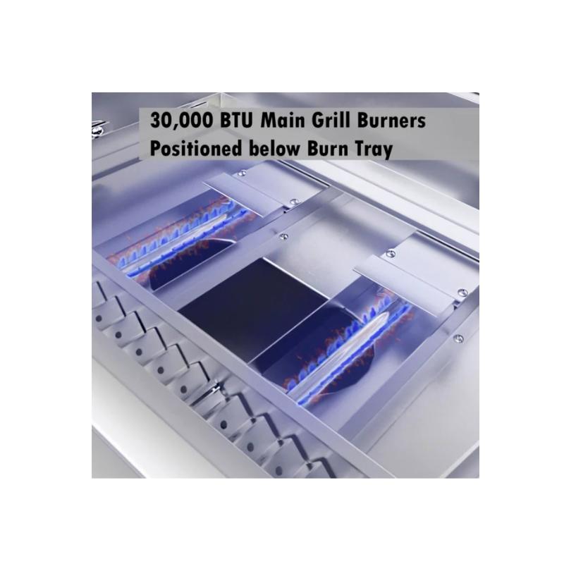 Grill burners on Sunstone 30″ Gas Hybrid Single Zone Grill