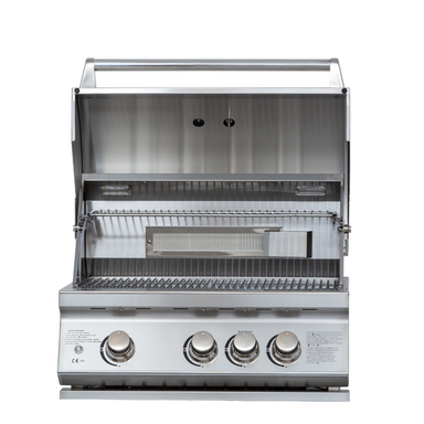 Grill view on Whistler Burford 3 Burner Barbecue with Rotisserie and Weather Cover 
