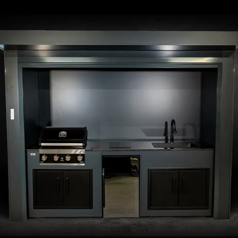 Grillandia Roll Grill Aluminum Cabana Outdoor Kitchen Pod in Anthracite