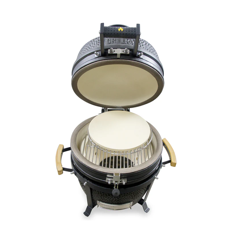 GRLLR Ember Classic Kamado 16 inch in Charcoal Black with stand