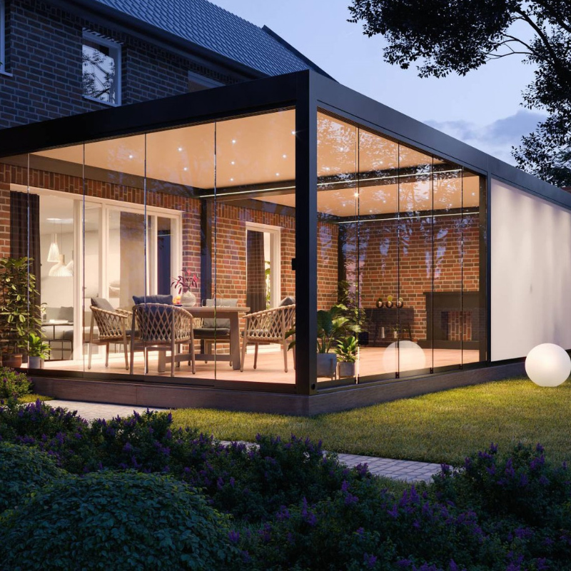 Ikon Pergola with glass doors