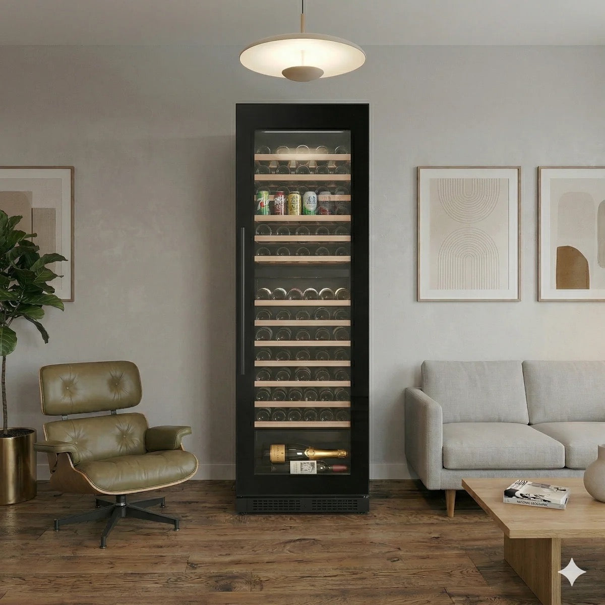 ClimaVin Noir193 Dual Zone Wine Fridge, Black Glass