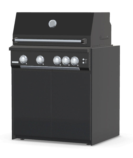 Fontana Ignes Stainless Steel Outdoor Kitchen Bar with 4 Burner BBQ, Kamado, Induction Hob, Sink, Fridge & Storage