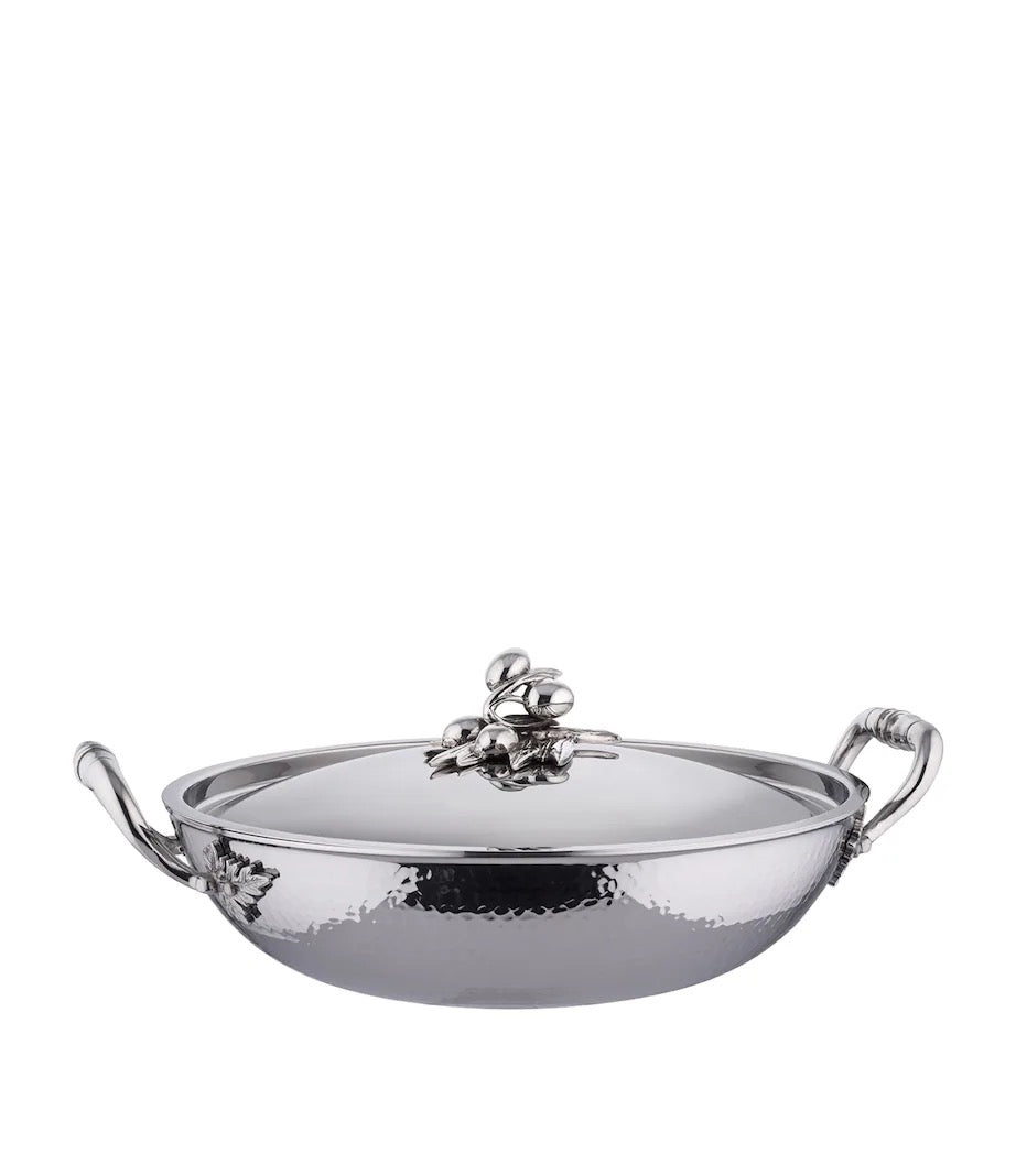 Ruffoni Opus Prima Hammered Stainless Steel Wok 30cm