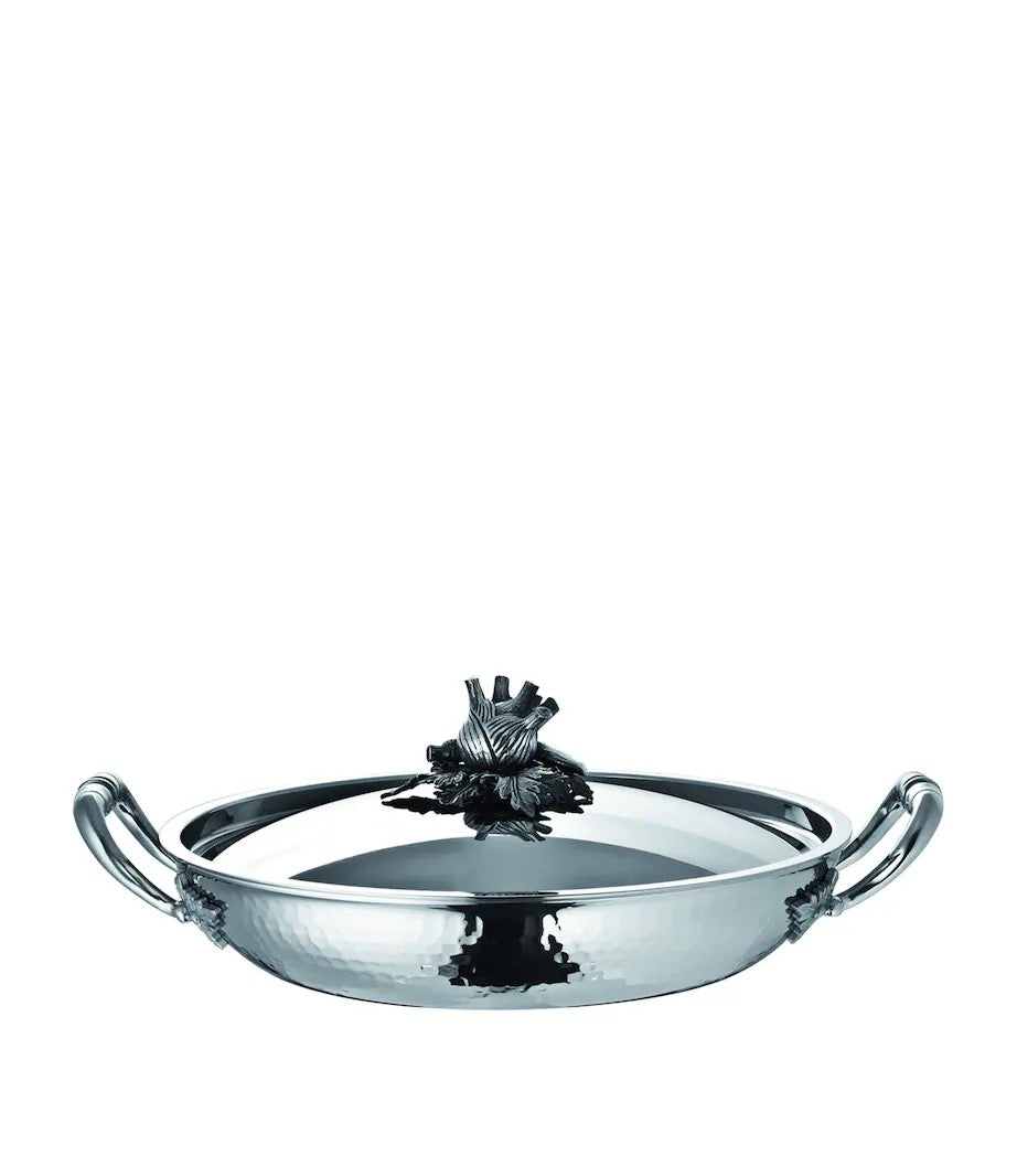 Ruffoni Opus Prima Hammered Stainless Steel Gratin Pan 30cm with Lid