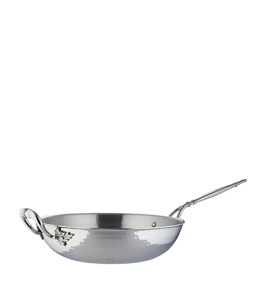 Ruffoni Opus Prima Hammered Stainless Steel Open Bowl Saute Pan 30cm