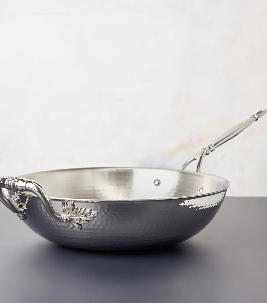 Ruffoni Opus Prima Hammered Stainless Steel Open Bowl Saute Pan 30cm