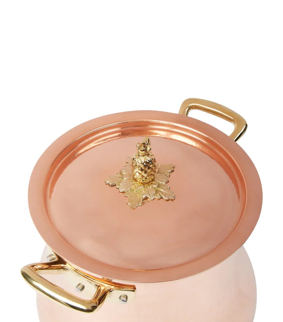 Ruffoni Historia Hammered Copper Belly-Shaped Stock Pot 20cm