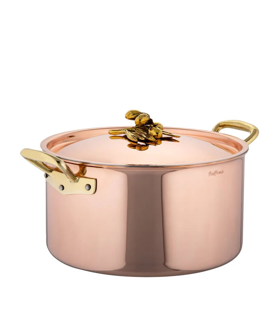 Ruffoni Olivia Cupra Copper Stock Pot 26cm with Lid